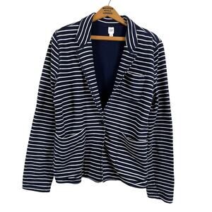 Gap Women Striped Sweater Blazer Size Large Preppy Academia Nautical Coastal